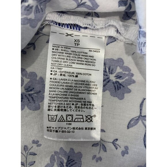 Banana Republic Factory Blue and White Floral Off the Shoulder Top Size XS - Picture 7 of 12